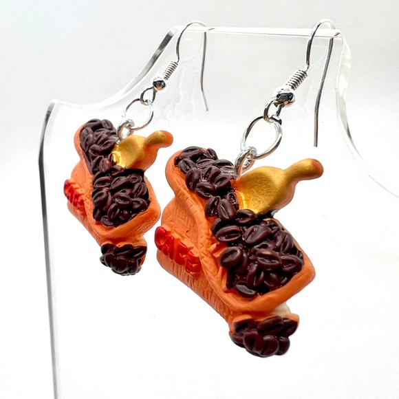 Coffee Earrings - Barista Earrings - Coffee Bean Earrings - Cafe Earrings - Picture 7 of 10
